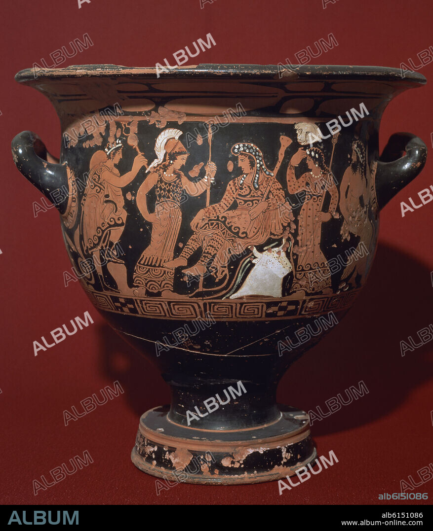CERAMICA GRIEGA DE GALERA- MITRA CON ATENEA HERMES AFRODITA Y POSEIDON.