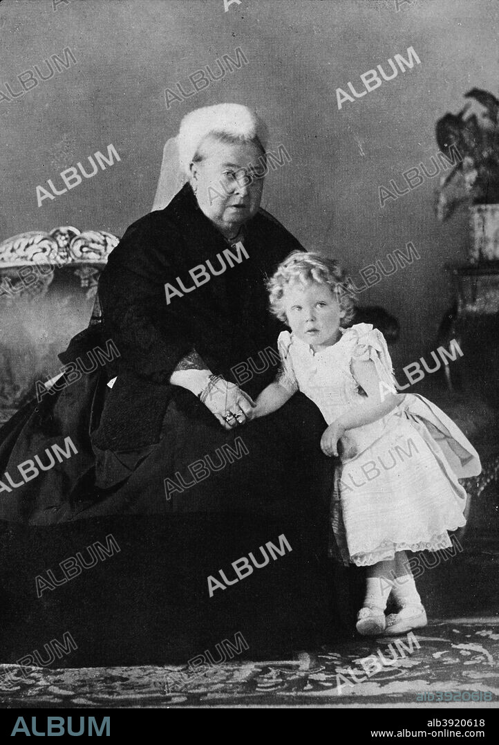 'Queen Victoria and Edward VIII',  c1898 (1936). From The Sphere - The Funeral of King George V. [The Sphere, London, 1936].