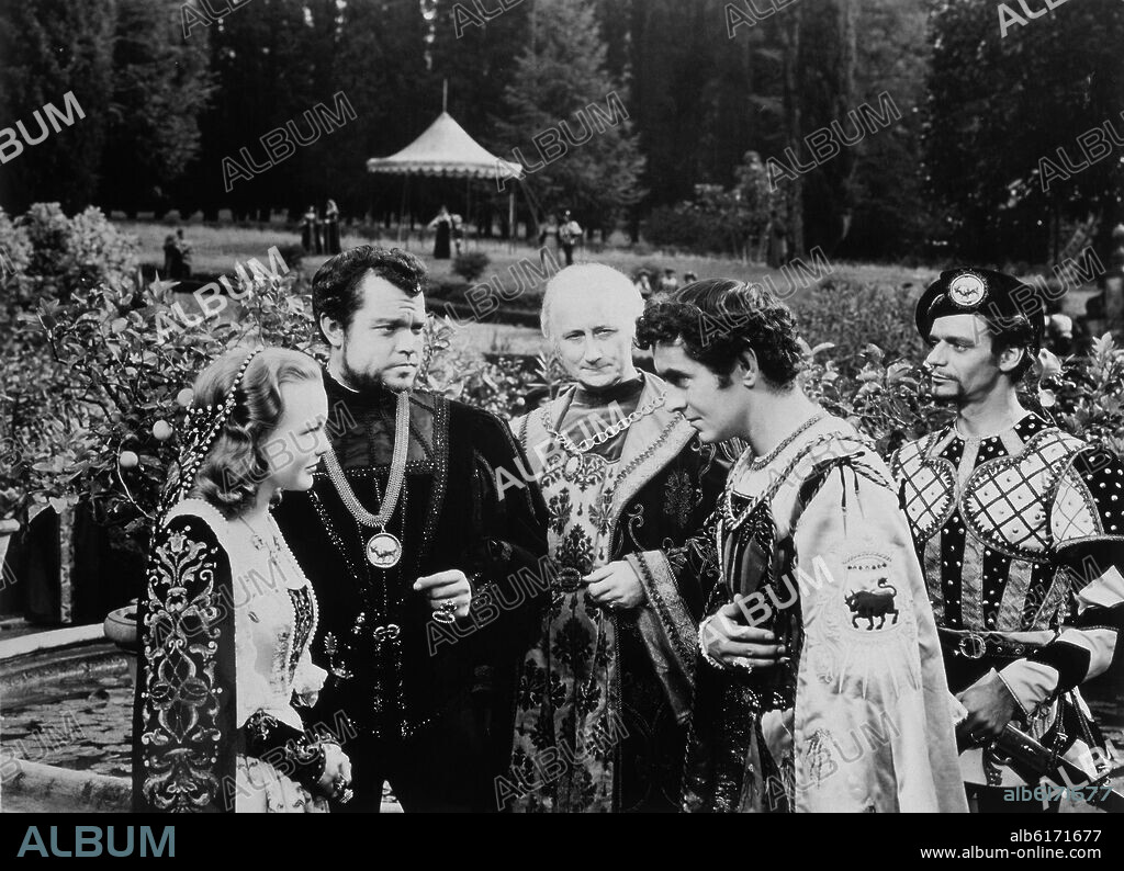 HENRY KING. ESCENA DE LA PELICULA "EL PRINCIPE DE LOS ZORROS" - 1949 - ORSON WELLES, WANDA HENDRIX - 20TH CENTURY.