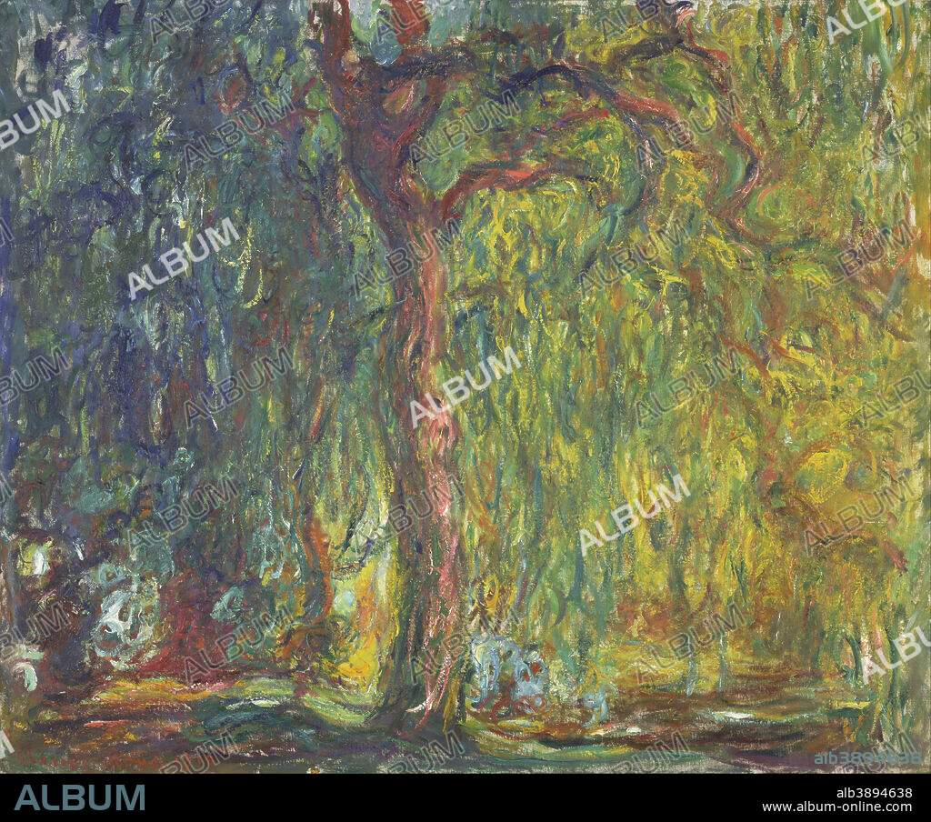 CLAUDE MONET. Weeping Willow. Date/Period: 1918-19. Painting. Oil on canvas. Height: 99.70 mm (3.92 in); Width: 120 mm (4.72 in).