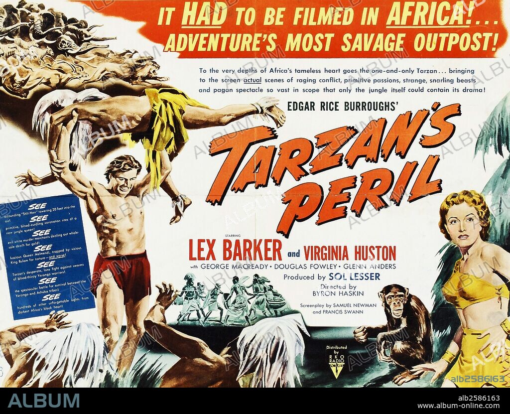 Tarzan's Peril is a 1951 film directed by Byron Haskin and starring Lex Barker and Virginia Huston and featuring Dorothy Dandridge. Some of it was shot in Kenya, making it the first Tarzan movie to be filmed in Africa, though the majority of its location shooting was done in the United States. Critics praised the convincing integration of the African and American footage. .