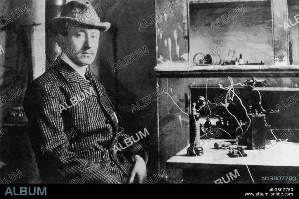 Marconi in December 1901 at Signal Hill, St. John's, Newfoundland, with instruments used to receive the first Transatlantic wireless signals. Guglielmo Marconi (April 25, 1874 - July 20 1937) was an Italian inventor, known as the father of long distance radio transmission and for his development of Marconi's law and a radio telegraph system. Marconi is often credited as the inventor of radio, and he shared the 1909 Nobel Prize in Physics with Karl Ferdinand Braun. As an entrepreneur, businessman, and founder of the The Wireless Telegraph & Signal Company in Britain in 1897, Marconi succeeded in making a commercial success of radio by innovating and building on the work of previous experimenters and physicists. In 1924, he was ennobled as Marchese Marconi. Marconi joined the Italian Fascist party in 1923. In 1930, Italian dictator Benito Mussolini appointed him President of the Royal Academy of Italy, which made Marconi a member of the Fascist Grand Council. He died in 1937 at age 63, following a series of heart attacks. As a tribute, all radio stations throughout the world observed two minutes of silence on the next day.