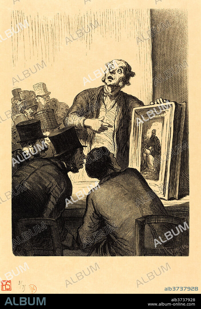 CHARLES MAURAND AFTER HONORé DAUMIER. L'Hotel des Commissaires-priseurs: L'Expert. Dated: 1863. Medium: wood engraving.