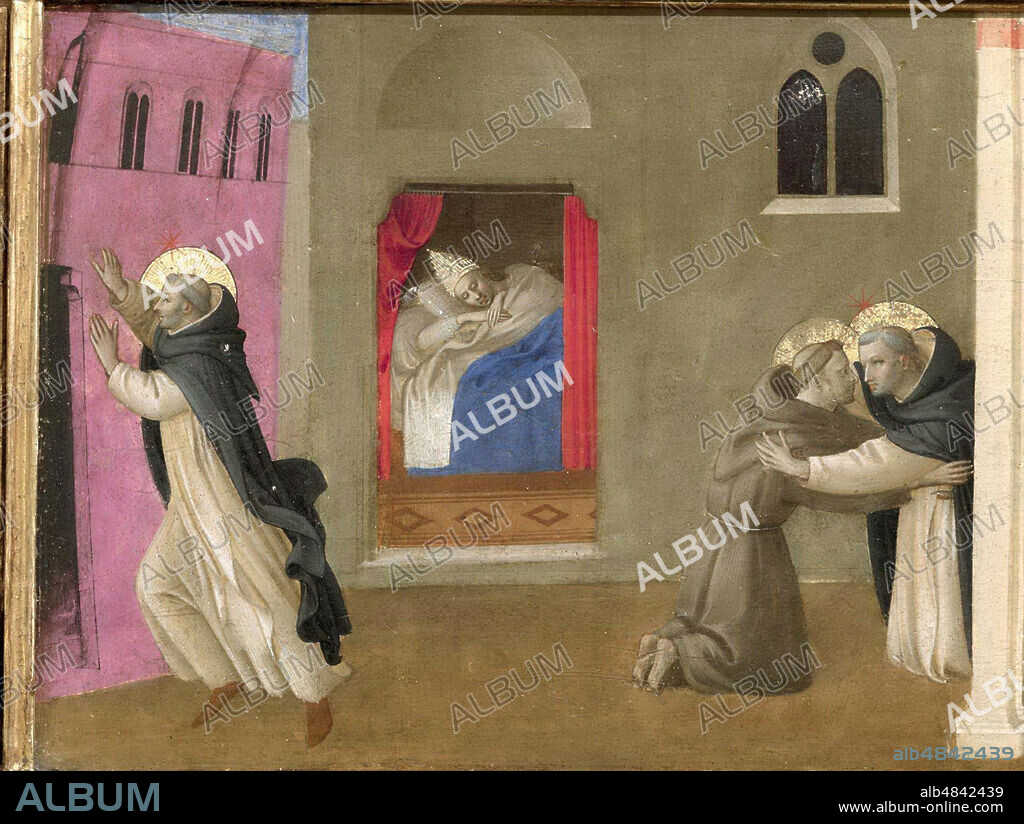 FRA ANGELICO. The Dream of Pope Innocent III. Cortona Polyptych (detail of the predella).