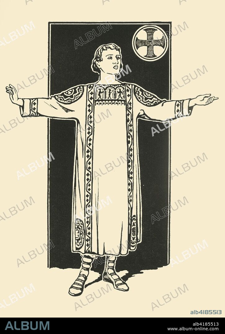 'The Tunica Talaris', 1924. From "Costume & Fashion - The Evolution of European Dress Through the Earlier Ages", by Herbert Norris. [J. M. Dent and Sons Ltd, E. P. Dutton and Co. London and Toronto, 1924].