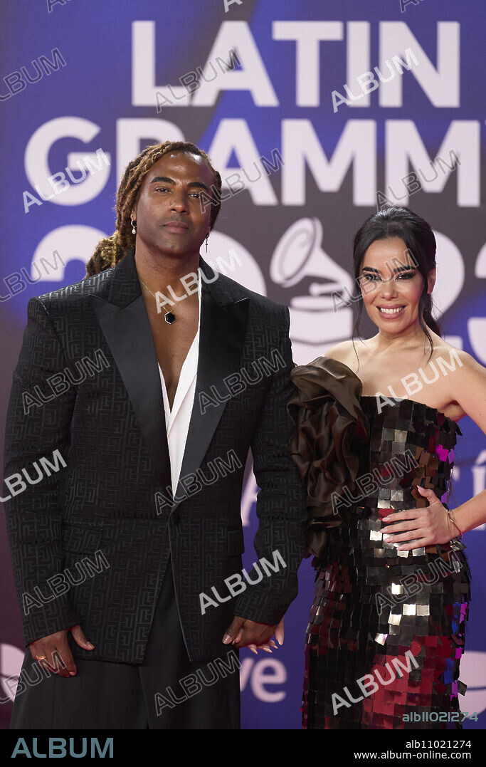 Beatriz Luengo, Yotuel Romero attends the red carpet during the 24th Annual Latin GRAMMY Awards at FIBES on November 16, 2023 in Seville, Spain.