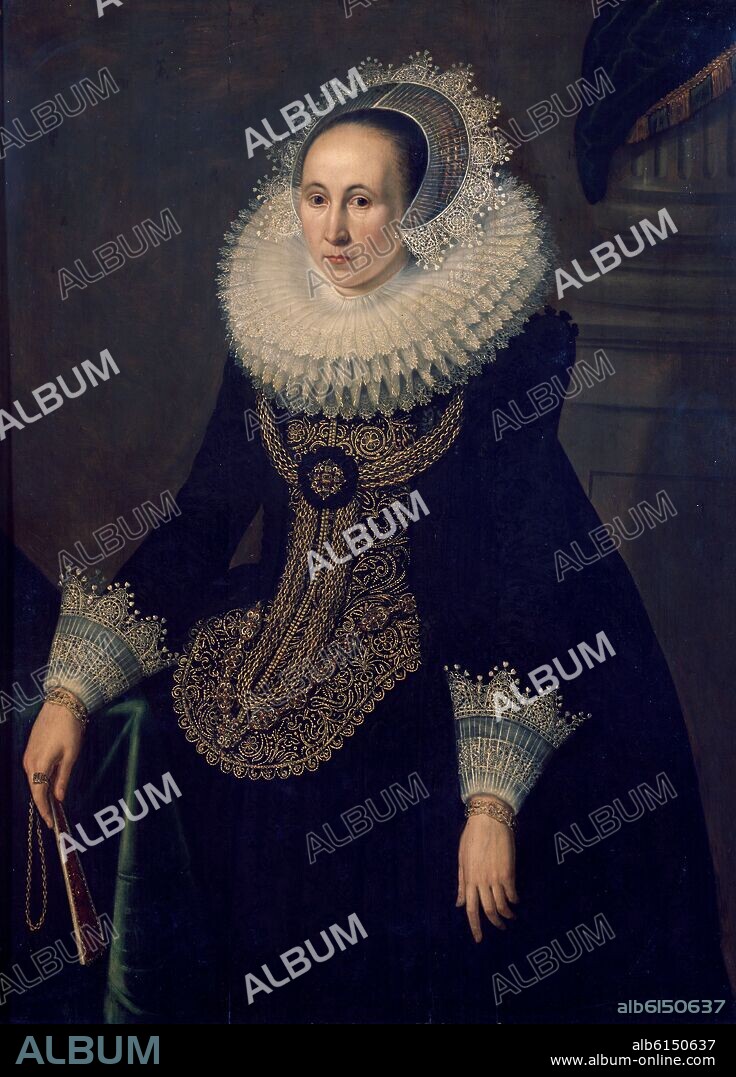 MICHIEL JANSZ VAN MIEREVELT (1567-1641). RETRATO DE DAMA - SIGLO XVI - OLEO/TABLA - 120x88 CM - ESCUELA HOLANDESA.