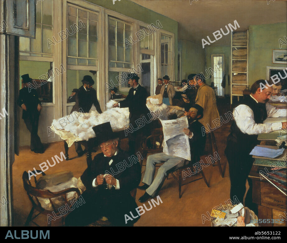 EDGAR DEGAS. Degas, Edgar 1834-1917. "Office of the cotton merchants in New Orleans", 1873. Oil on canvas, 74 × 92cm. Pau, Musée des Beaux-Arts.