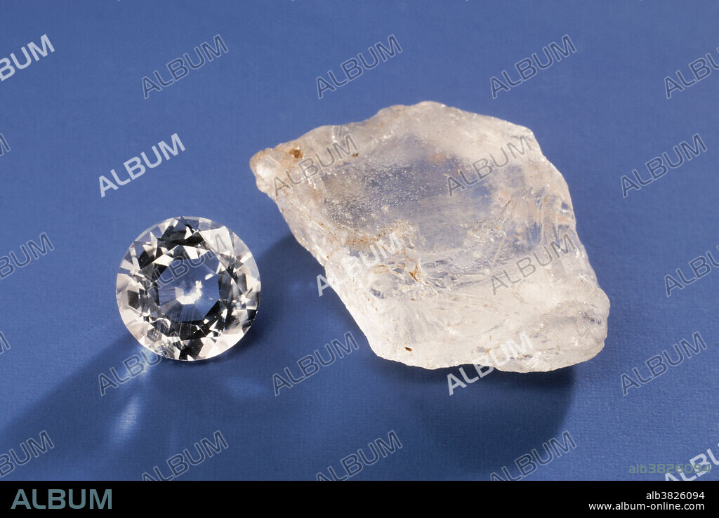 Beryllonite, sodium beryllium phosphate, is a rare mineral and cut gems are rarer still. Maine is the primary locality for cuttable material, and this gem weighs just under two carats.