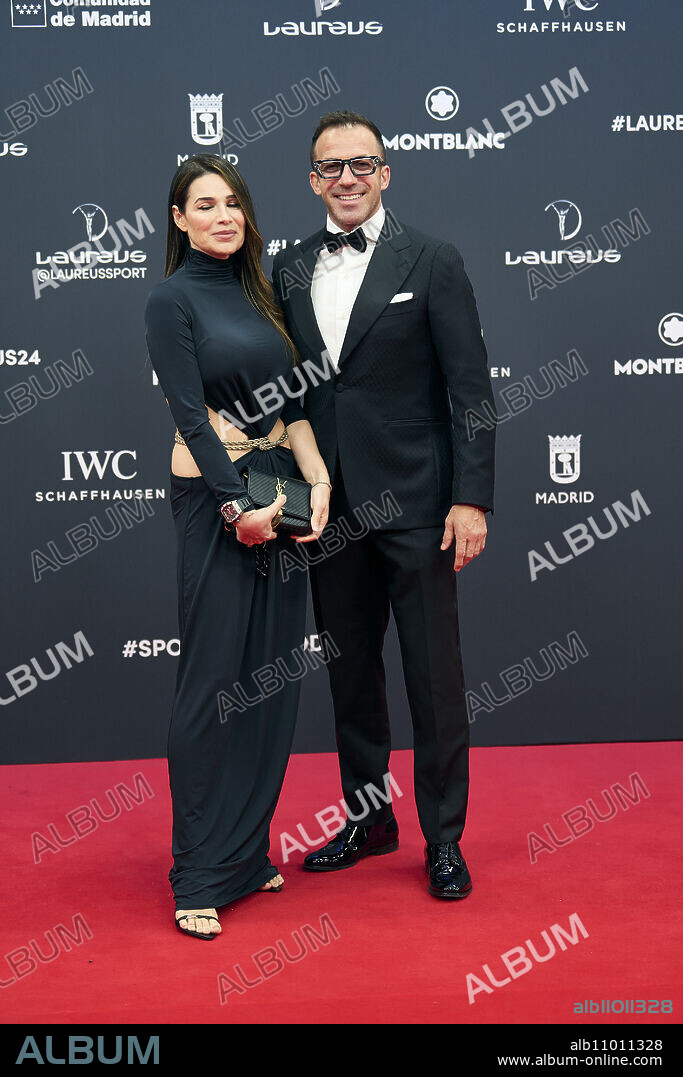 Sonia Amoruso, Alessandro Del Piero attends Laureus World Sports Awards Madrid 2024 - Red Carpet at Palacio de Cibeles on April 22, 2024 in Madrid, Spain.