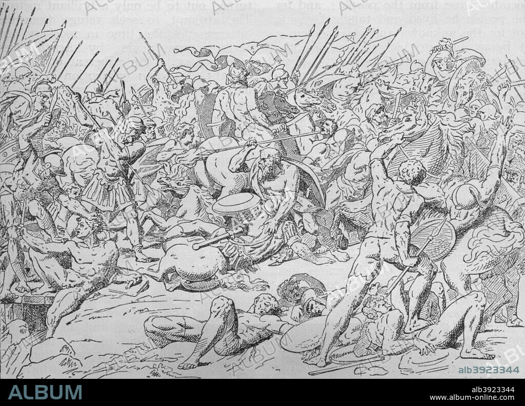 Socrates at the Battle of Potidaea, 432 BC (1908). From Harmsworth History of the World, Volume 4, by Arthur Mee, J.A. Hammerton, & A.D. Innes, M.A. [Carmelite House, London, 1908].