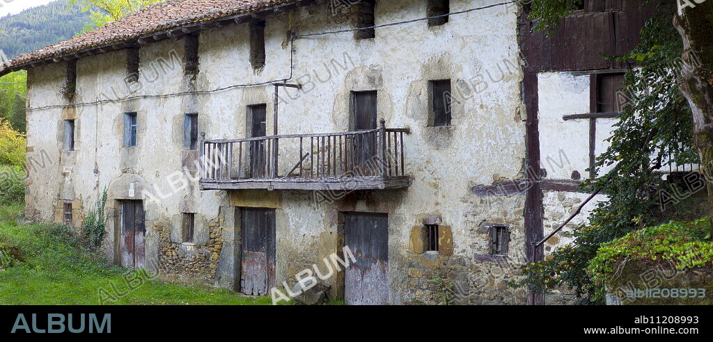 Traditional Basque architecture in the Biskaia Basque region of Northern Spain.