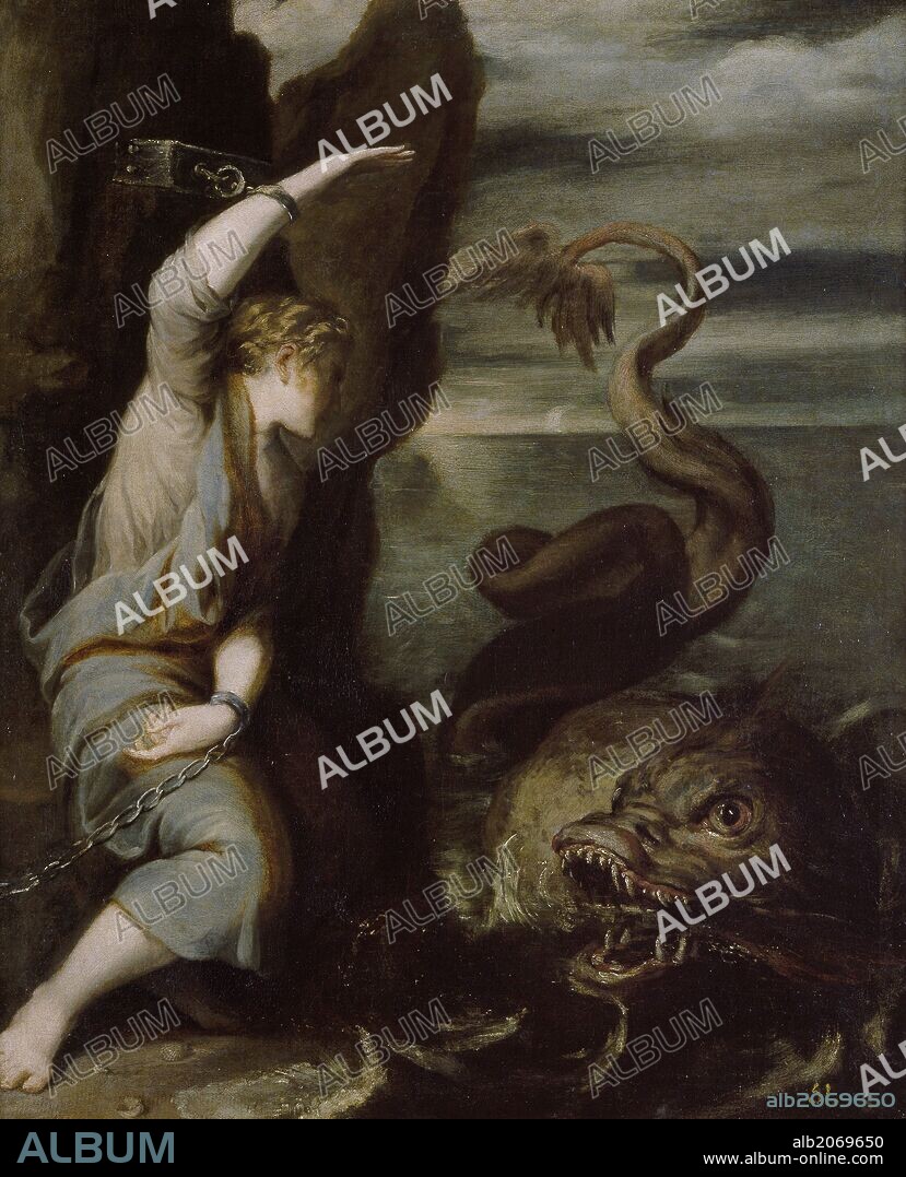 JUAN ANTONIO DE FRÍAS Y ESCALANTE. Juan Antonio de Frías y Escalante / 'Andrómeda', Tercer cuarto del siglo XVII, Escuela Española, Lienzo, 78 cm x 64 cm, P00195.