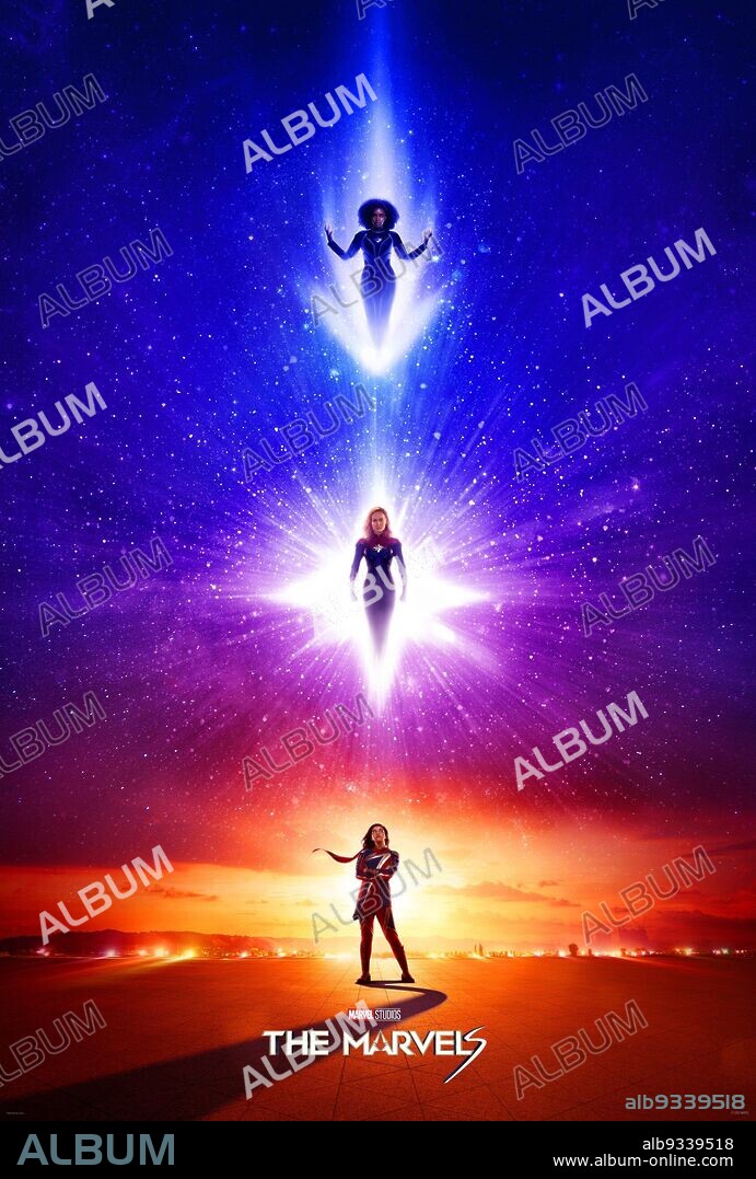 Affiche de THE MARVELS, 2023, réalisé par NIA DACOSTA. Copyright MARVEL STUDIOS.