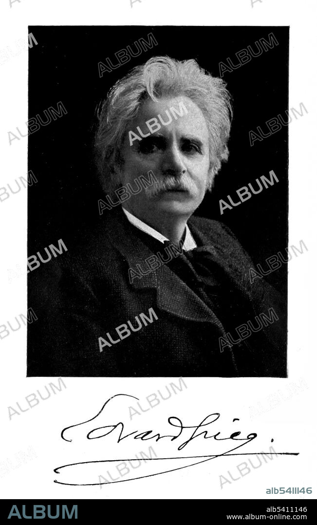 Edvard Hagerup Grieg (June 15, 1843 - September 4, 1907) was a Norwegian composer of the Romantic era and pianist. As a composer Edvard Grieg was fortunate to be a success while still alive and he became famous and relatively wealthy. He is best known for his Piano Concerto in A minor and Peer Gynt (which includes Morning Mood and In the Hall of the Mountain King). Karl Anderson, undated (cropped and cleaned).