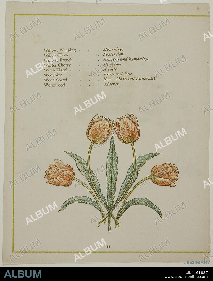Decorative Illustration, from The Illuminated Language of Flowers. probably Edmund Evans (English, 1826-1905); after Kate Greenaway (English, 1846-1901); printed by Edmund Evans. Date: 1884. Dimensions: . Color wood engraving (chromoxylograph) reproduction of a watercolor on paper. Origin: England.