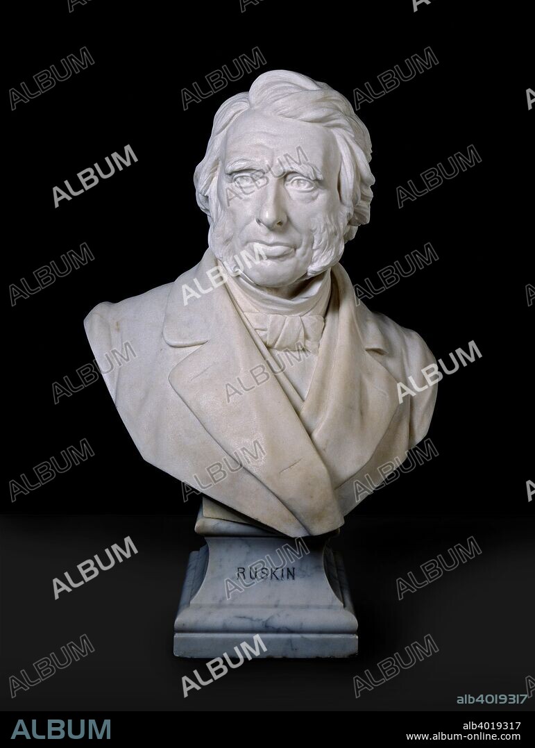 Portrait Bust of John Ruskin, 1881. Dimensions: height: 63 cm; width: 46 cm.