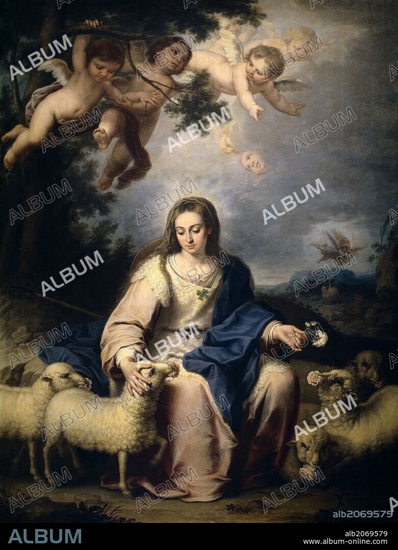 BERNARDO GERMÁN LLORENTE. Bernardo Germán Llorente / 'La Divina Pastora', ca.  1732, Spanish School, Oil on canvas, 167 cm x 127 cm, P00871.