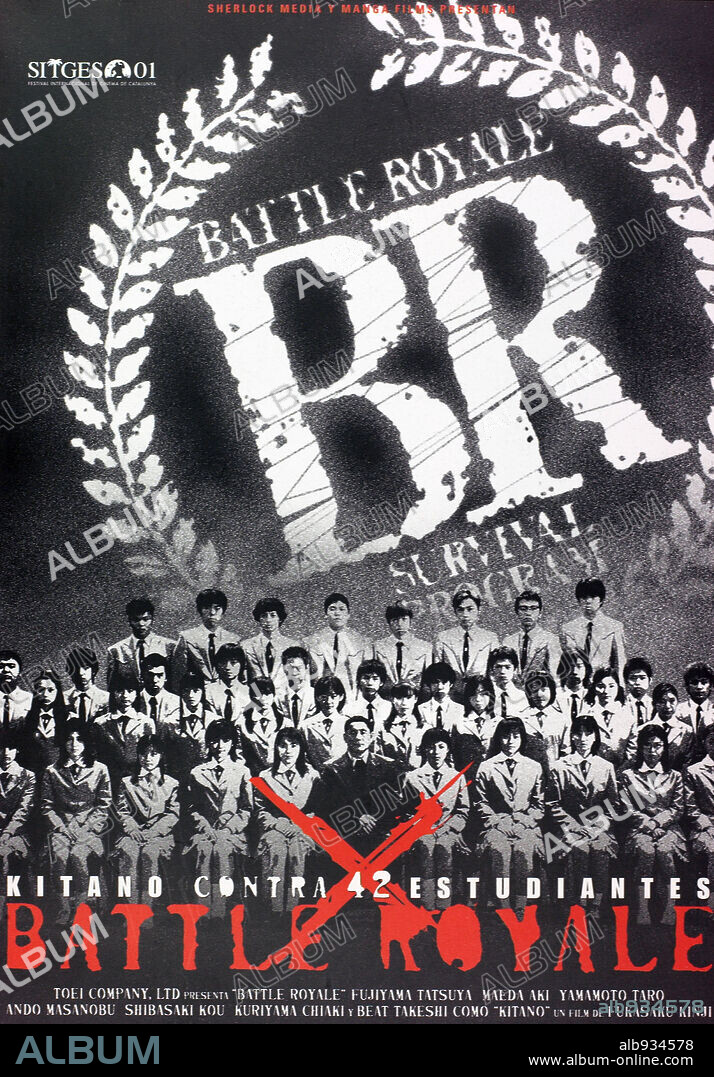 Poster of BATTLE ROYALE, 2000 (BATORU ROWAIARU), directed by KINJI FUKASAKU. Copyright BATTLE ROYALE PRODUCTION COMMITTEE.