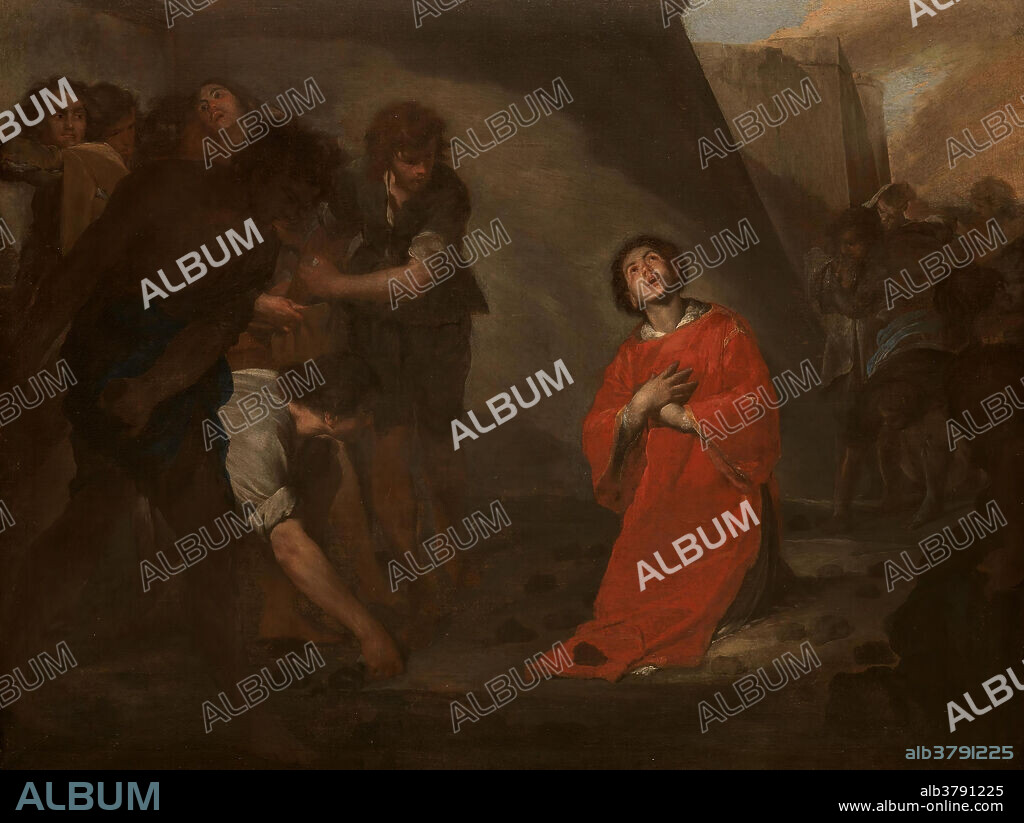 Bernardo Cavallino / 'El martirio de San Esteban'. Hacia 1645. Óleo sobre lienzo, 70 x 90 cm.