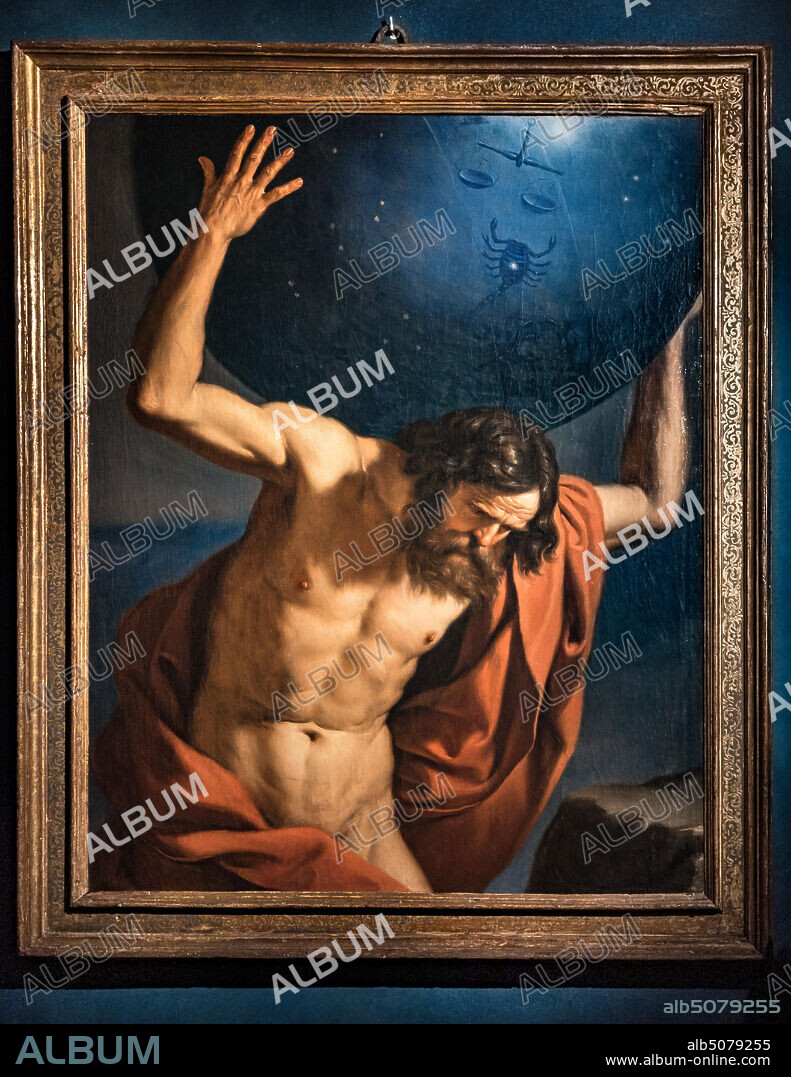 "Atlas", by Giovanni Francesco Barbieri known as Guercino, 1646, oil painting on canvas.
