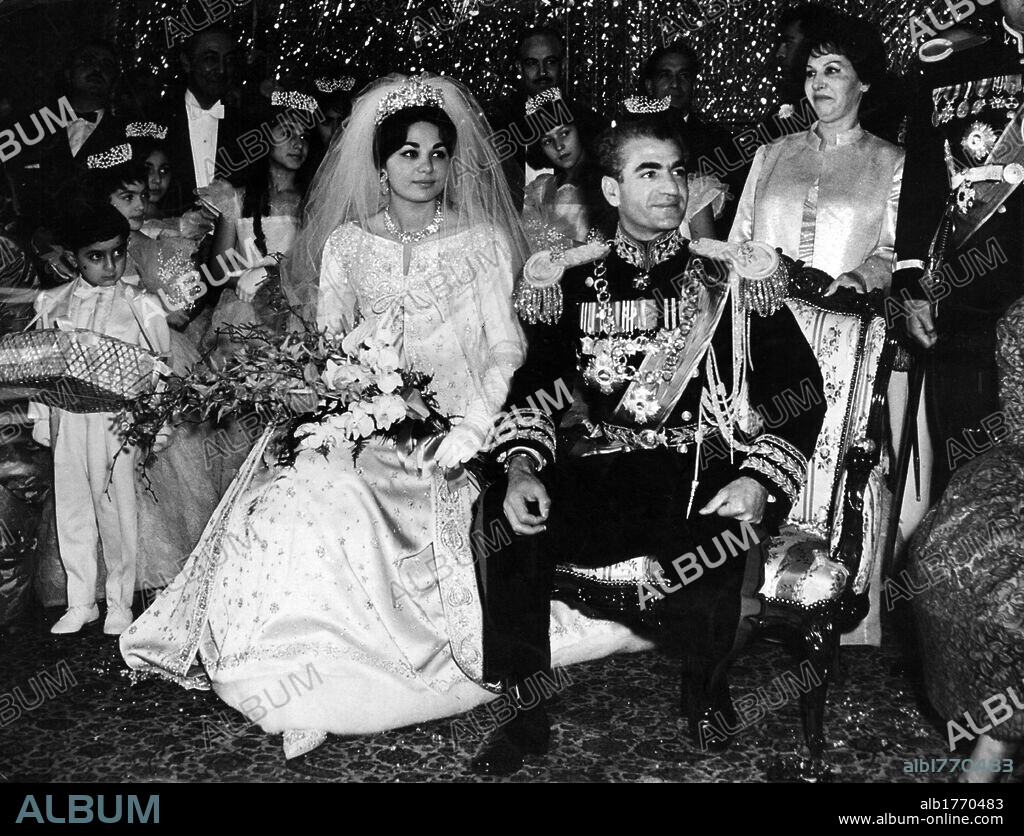 The marriage of Reza Pahlavi and Farah Diba. The wedding between the Shah of Persia Mohammad Reza Pahlavi and Farah Diba. Tehran, 21st December 1959.