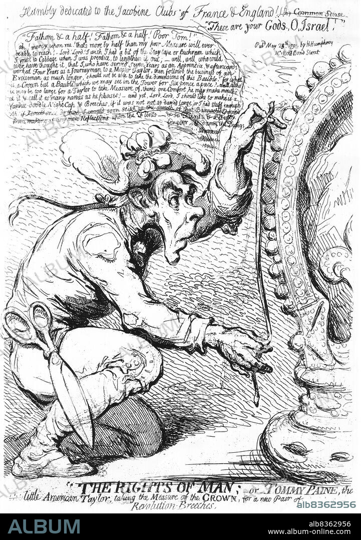 Cartoon of Paine's role in the French Revolution.