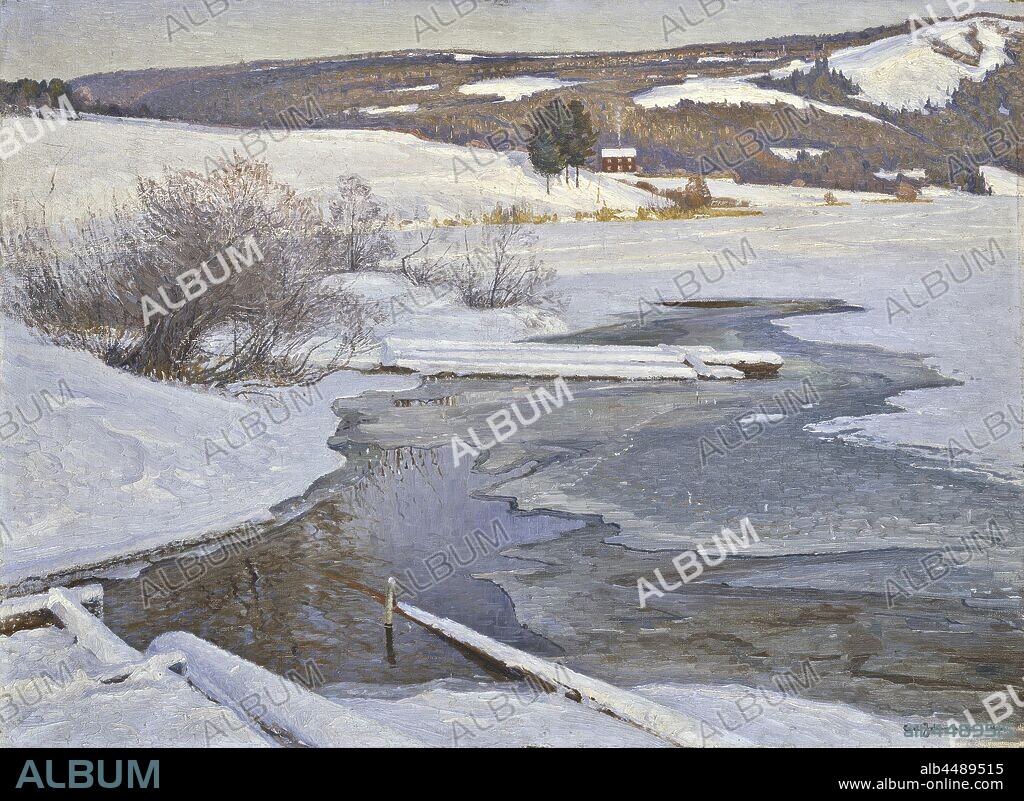 Carl Johansson, A Cold September Day in Medelpad, painting, oil on canvas, Height: 80 cm (31.4), Width: 110 cm (43.3).