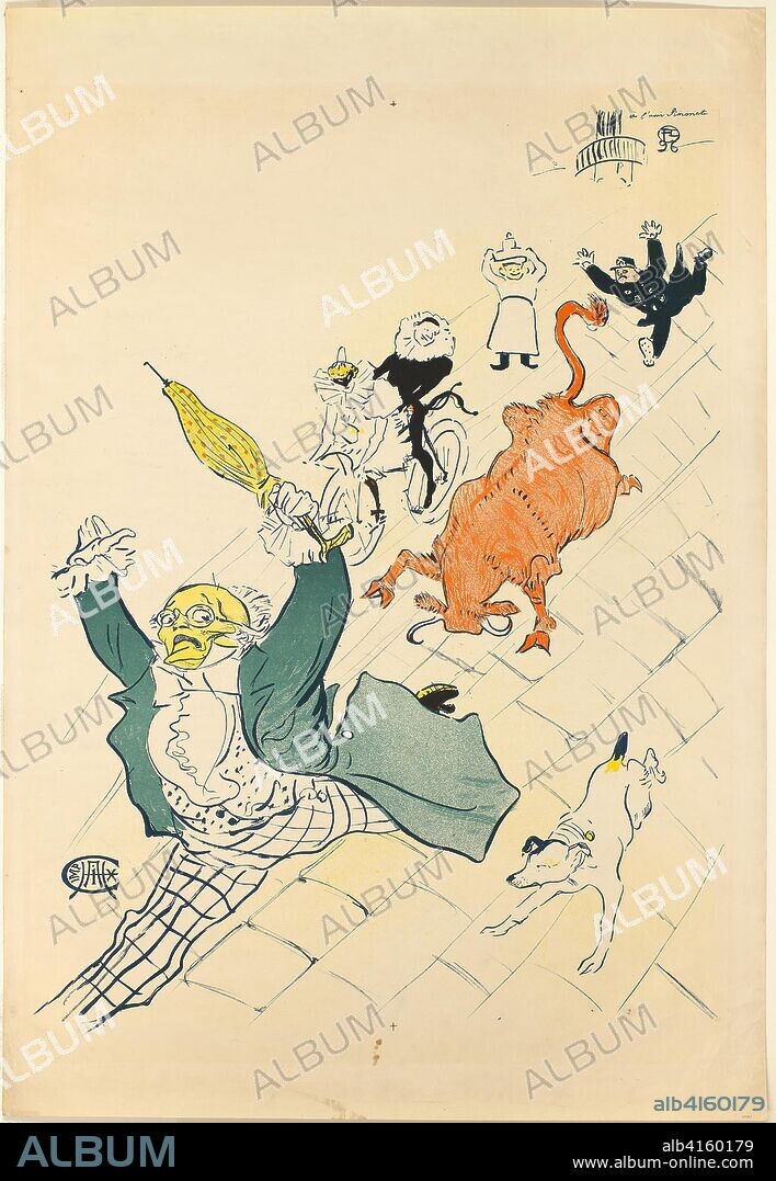 HENRI DE TOULOUSE LAUTREC. La vache enragée. Henri de Toulouse-Lautrec; French, 1864-1901. Date: 1896. Dimensions: 798 × 598 mm (image); 950 × 652 mm (sheet). Color lithograph poster on cream wove paper. Origin: France.