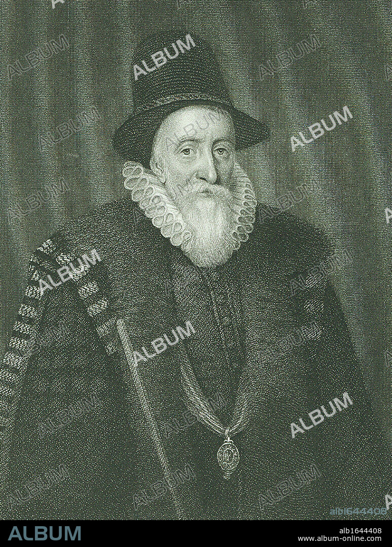 Thomas Sackville, 1st Earl of Dorset (1536-1608) English statesman and diplomat.  As commissioner of state trials, he announced to Mary Queen of Scots her death sentence, 1586. Engraving.