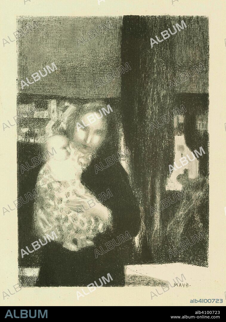 MAURICE DENIS. Motherhood with Cypress Tree (Maternité au cyprès) from the journal Pan (December 1897). Dimensions: 35.2 cm x 27.5 cm, 24.5 cm x 17.3 cm.