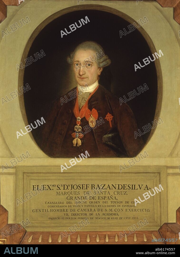 JOSE BAZAN DE SILVA- MARQUES DE SANTA CRUZ ( +1802) - SEPTIMO DIRECTOR DE LA ACADEMIA-O/L.
