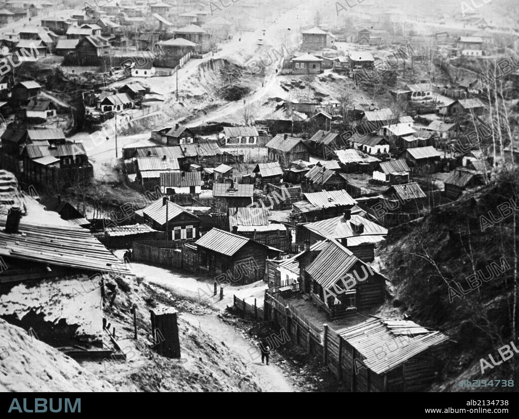 The town of novo-nikolayevsk which grew into the present industrial city of novosibirsk, siberia, russia, late 1800s or early 1900s. 01/02/2013