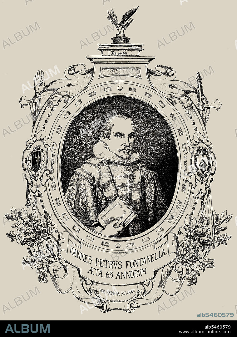 Joan Pere Fontanella (1575-1649), jurisconsulto y político español, conseller en cap de Barcelona durante la guerra dels segadors. Grabado de 1881.