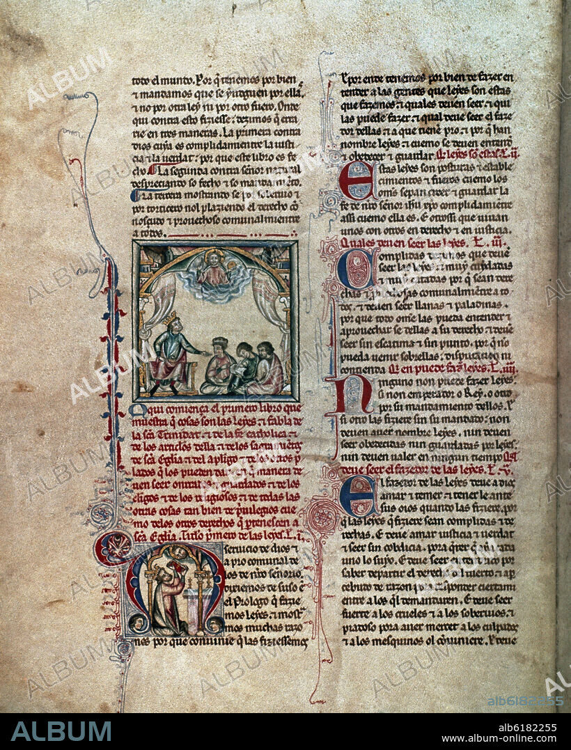 ALFONSO X DE CASTILLA EL SABIO. PARTIDA DE ALFONSO X EL SABIO - ADD 20787 - MANUSCRITO S XIII.