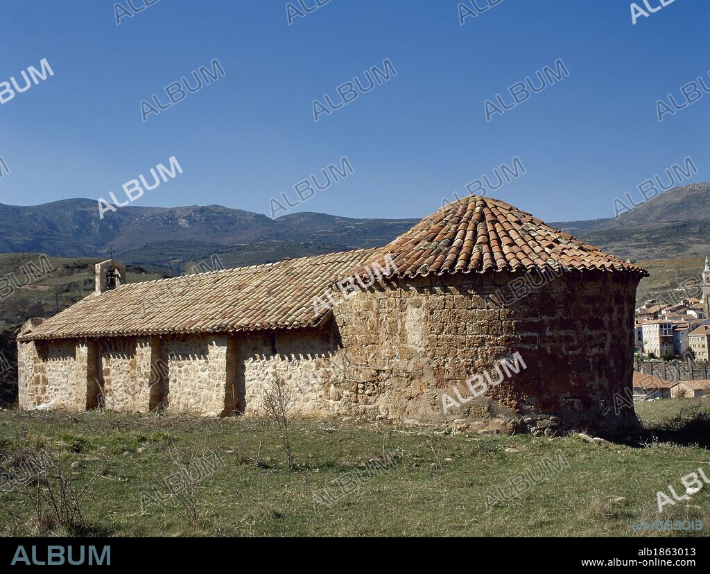 Spain. La Rioja. Torrecillas en Camero. The Chapel of St. Andrew. Pre-Romanesque style. Its construction is dated between 990 and 1010. Camero Nuevo region.