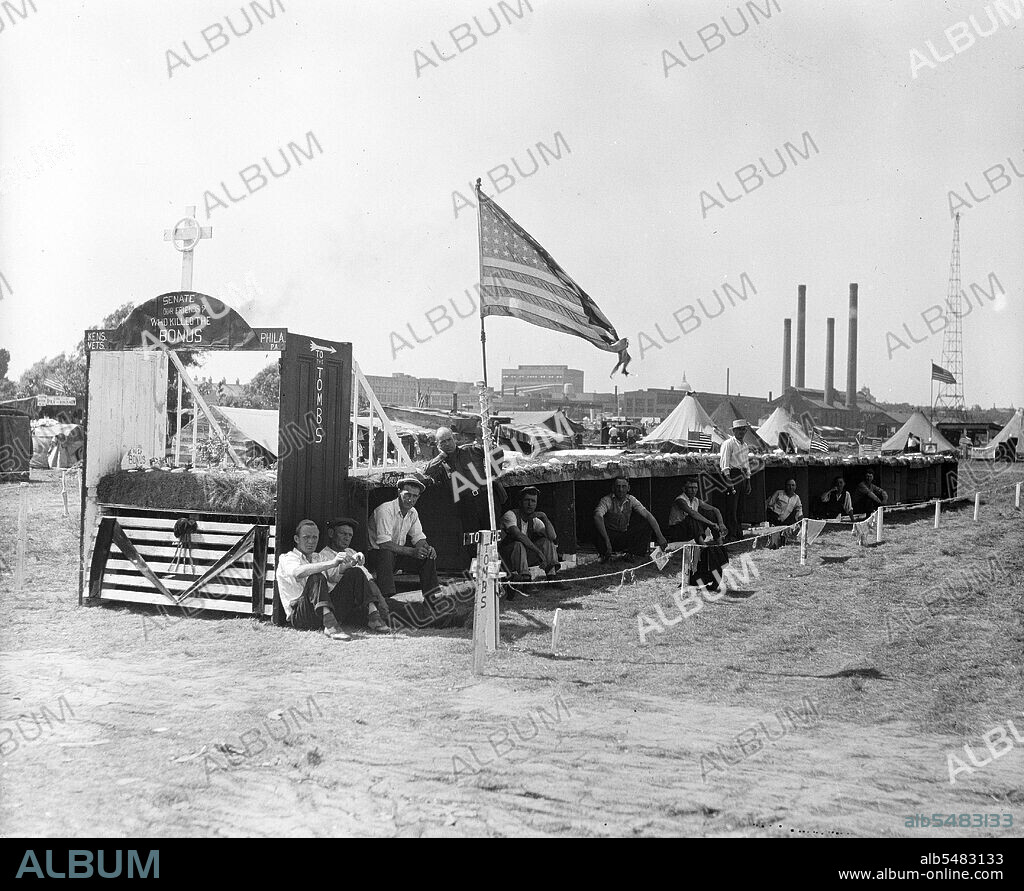 Bonus Army camp 'Who killed the bonus.' Anacostia, Washington, D.C.? circa 1932.