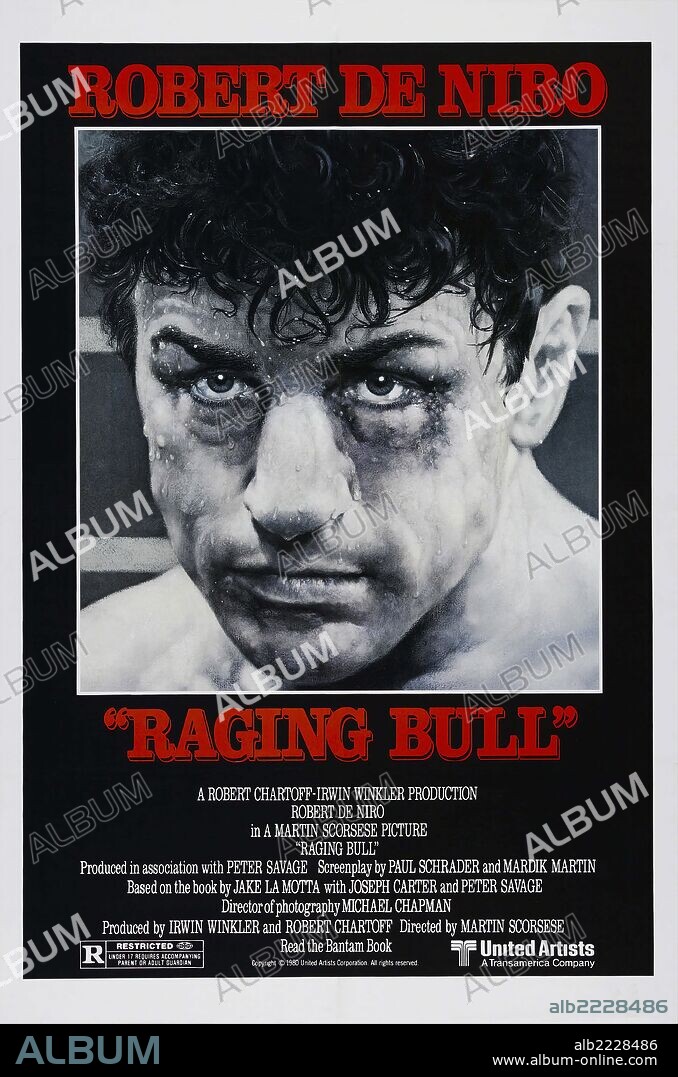 Poster of RAGING BULL, 1980, directed by MARTIN SCORSESE. Copyright UNITED ARTISTS.