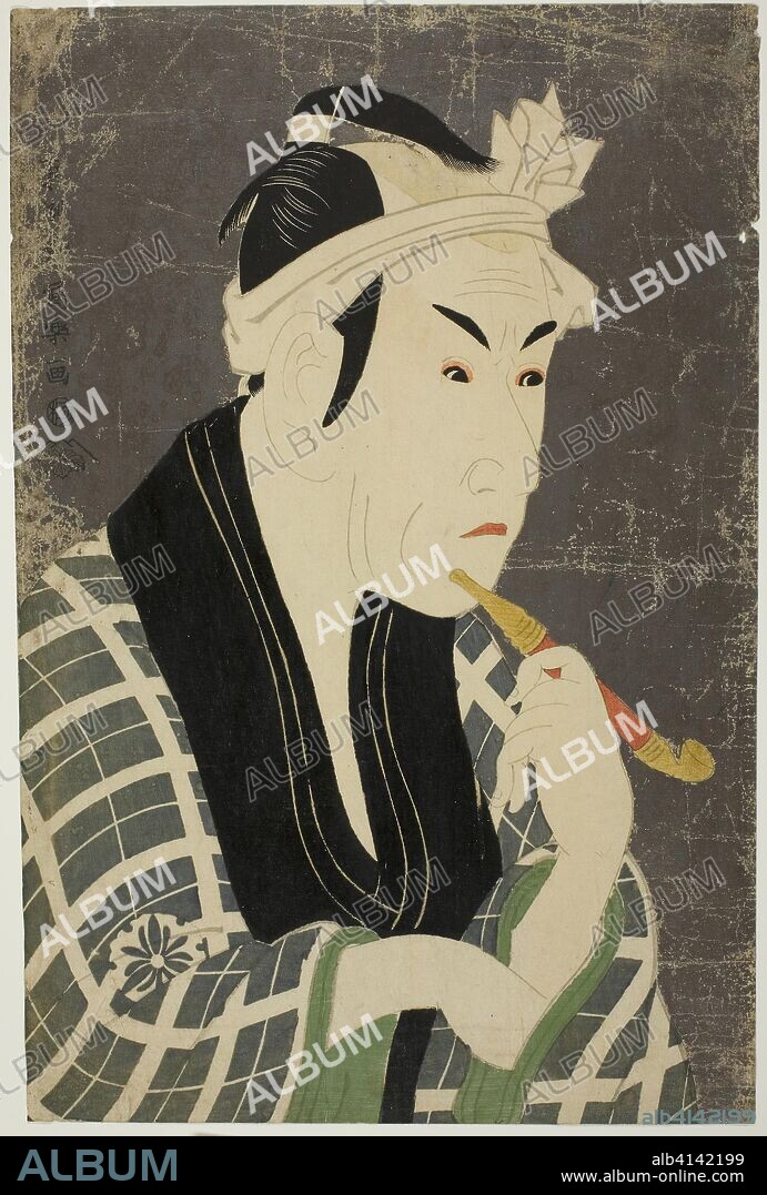 The actor Matsumoto Koshiro IV as Gorobei. Toshusai Sharaku ??? ??; Japanese, active 1794-95. Date: 1789-1799. Dimensions: 38.0 x 24.7 cm. Color woodblock print; oban. Origin: Japan.