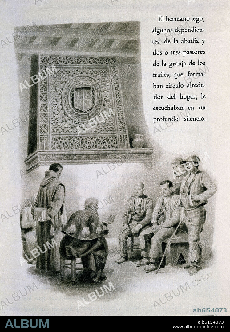 GUSTAVO ADOLFO BECQUER (1836-1870). EL MISERERE OBRA ESCRITA EN 1892 - GRABADO DEL SIGLO XX.