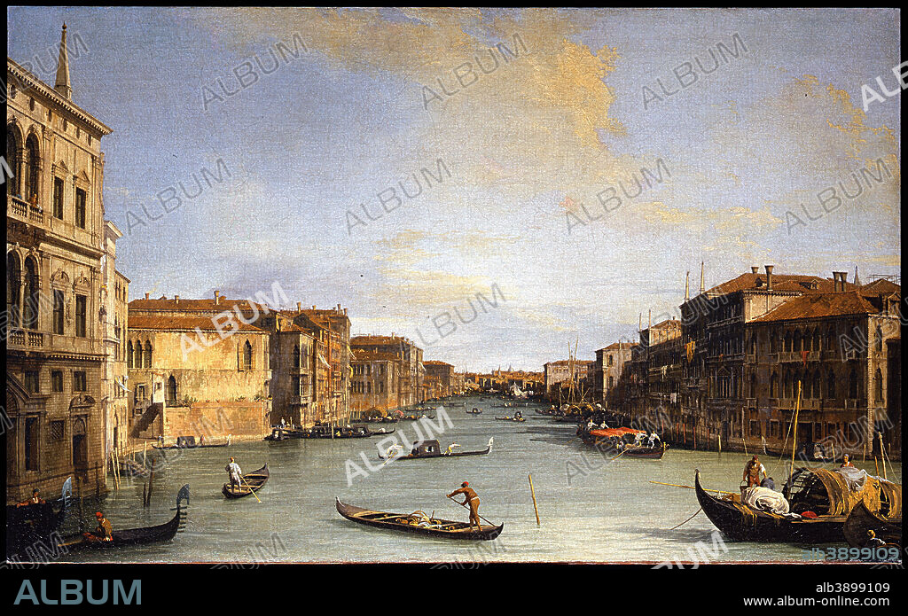 CANALETTO. Veduta del Canal Grande / View of the Grand Canal. Date/Period: From 1726 until 1728. Painting. Oil on canvas. Height: 45 cm (17.7 in); Width: 73 cm (28.7 in).