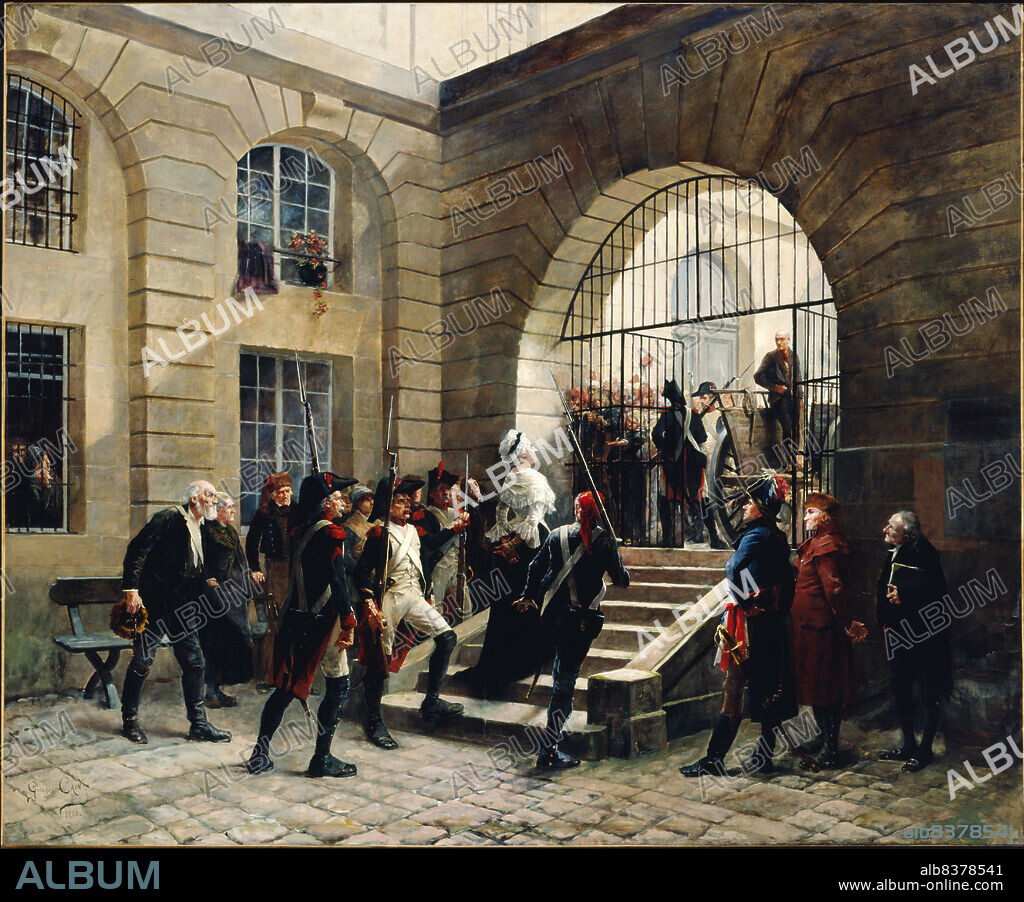 GEORGES JULES AUGUSTE CAIN. Marie-Antoinette leaving the Conciergerie, October 16, 1793, 1885.