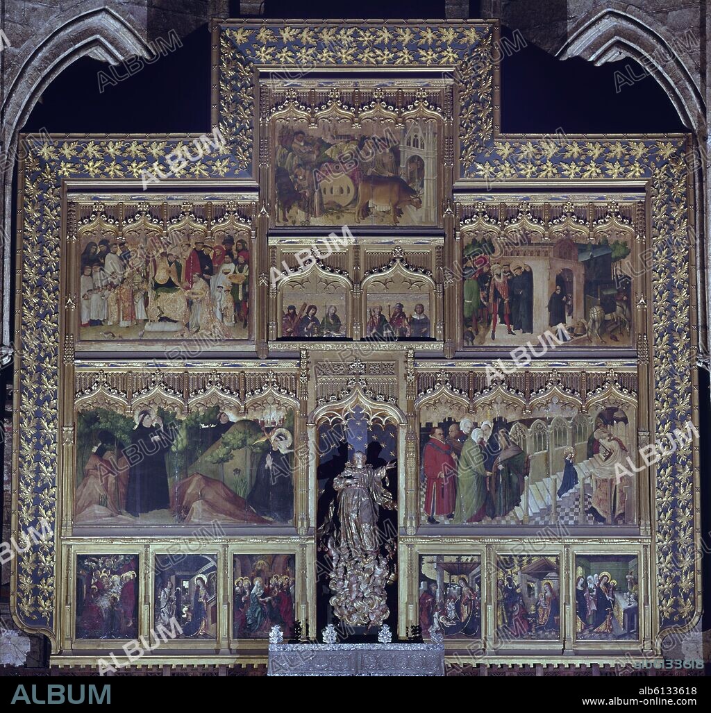 NICOLAS FRANCES (1424-1468). RETABLO DEL ALTAR MAYOR DEDICADO A SAN FROILAN - S XV - GOTICO INTERNACIONAL.