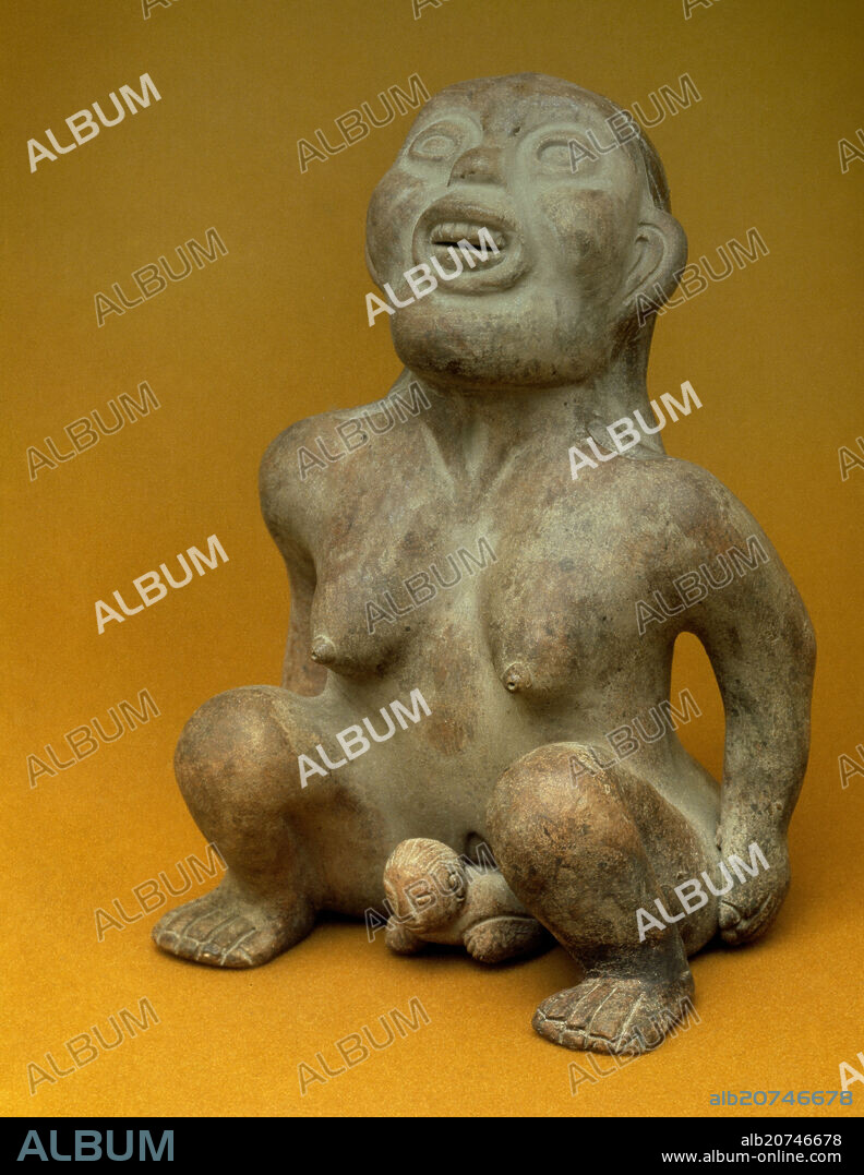 DIOSA TLAZOLTEOTL PARIENDO- CULTURA MEXICANA (1325-1521) CERAMICA OLMECA.