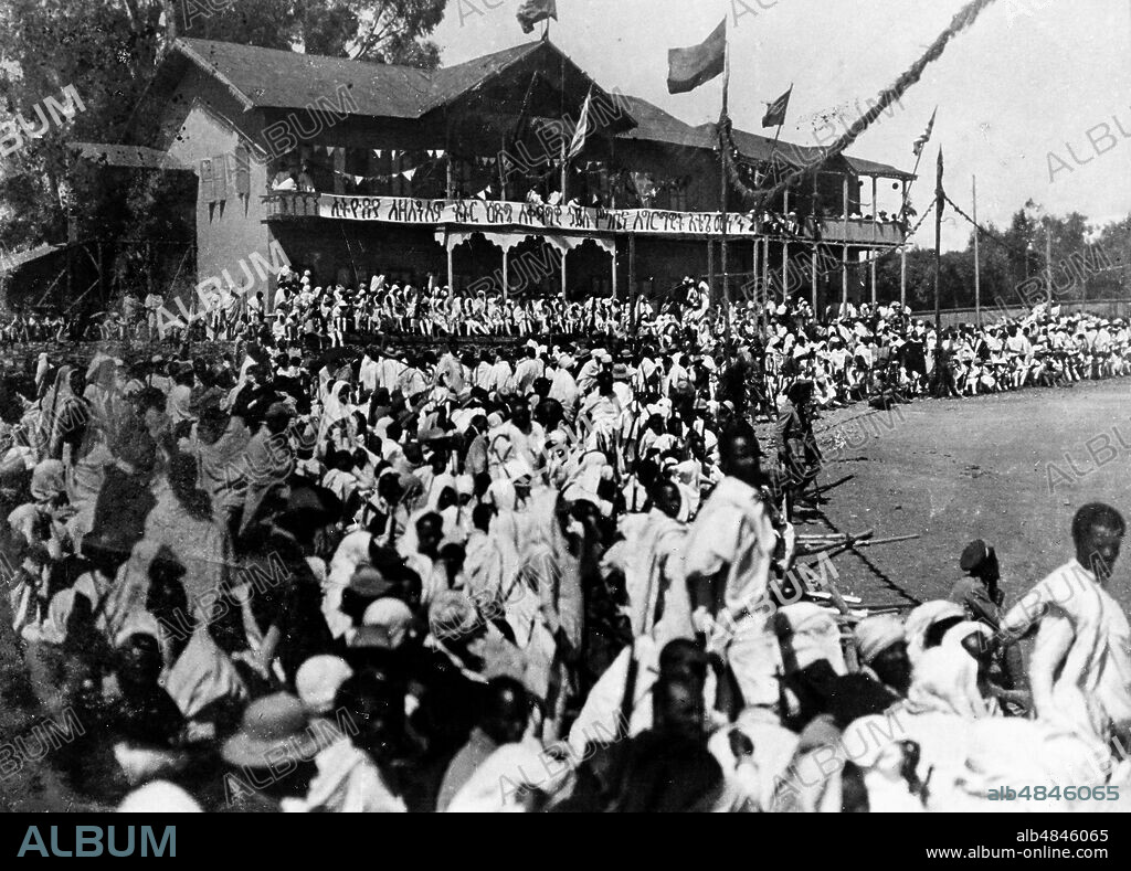 Ceremony for the coronation of tafarì maconnen, addis abeba, ethiopia 1930.