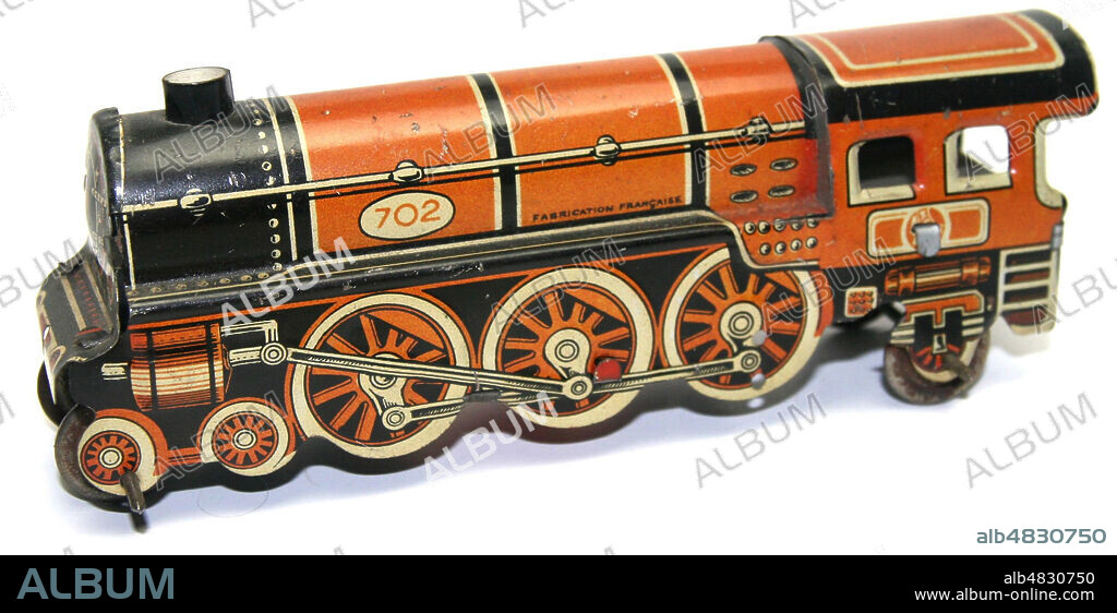 Locomotive de plancher type 231 de marque Memo. L = 15,5 cm. Moteur mecanique a ressort fil. Fab. probable milieu des annees 50. Credit : Collection Elzingre/KHARBINE-TAPABOR.