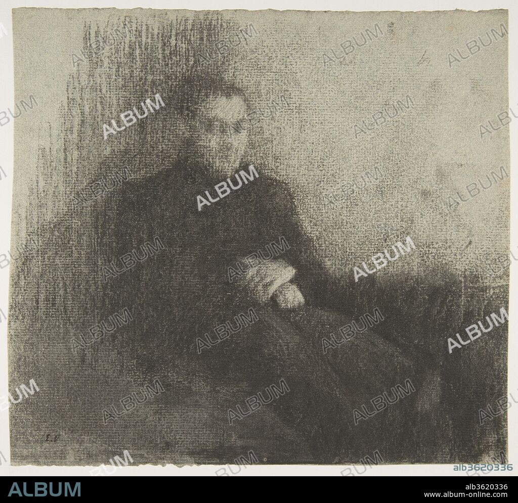 EDOUARD VUILLARD. Seated Male Figure with Folded Hands. Artist: Édouard Vuillard (French, Cuiseaux 1868-1940 La Baule). Dimensions: 8 1/4 x 9 1/8 in. (21 x 23 cm). Date: ca. 1895.