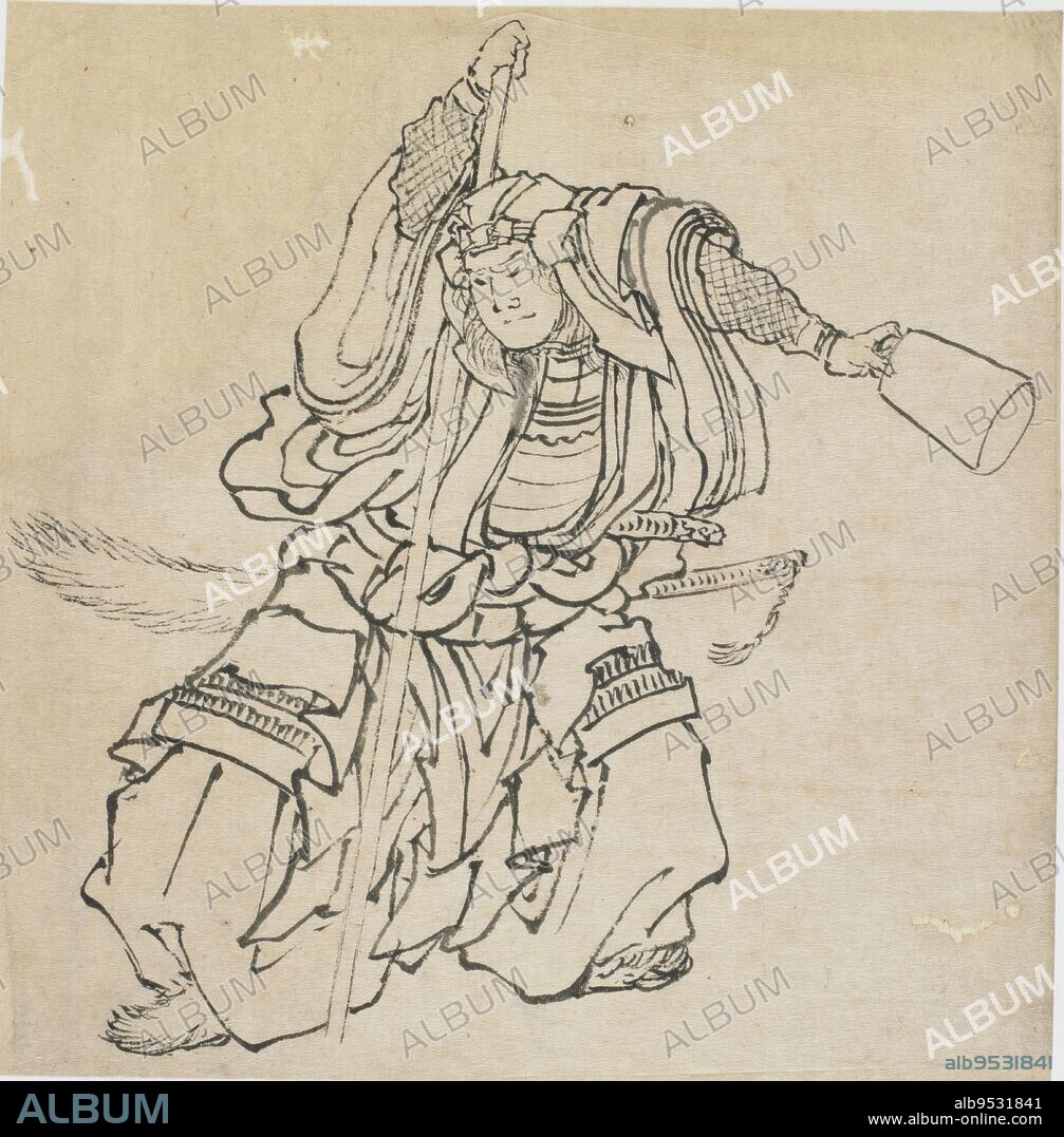 KATSUSHIKA HOKUSAI. Standing warrior in full armor. ink on paper. Origin: Japan. Period: Edo period. Date: 1760-1849.
