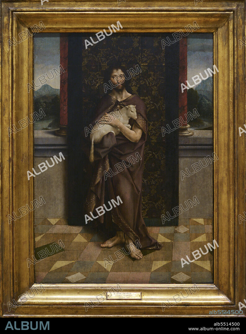 Frei Carlos. Portuguese Renaissance painter, active between 1517 and 1540. "The Good Shepherd". Oil on oak panel, 1520-1530. From the Monastery of Espinheiro, Evora, Portugal. National Museum of Ancient Art. Lisbon, Portugal.
