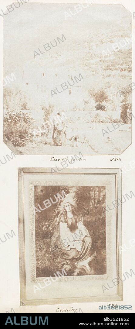 Caswell Garden; Geneviève. Artist: John Dillwyn Llewelyn (British, Swansea, Wales 1810-1882 Swansea, Wales). Dimensions: Image: 12.8 × 11 cm (5 1/16 × 4 5/16 in.) (a)
Image: 11.5 × 8.8 cm (4 1/2 × 3 7/16 in.) (b). Date: 1853-56.